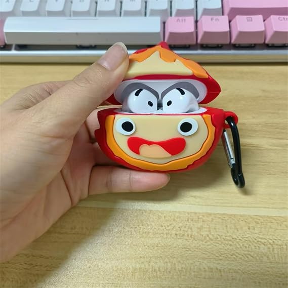 Funny Cute Cartoon Creative Design Ear Buds Case for Airpods 4th Generation with Hook,Soft Silicone Protective Cover for Boys Girls for air pod 4