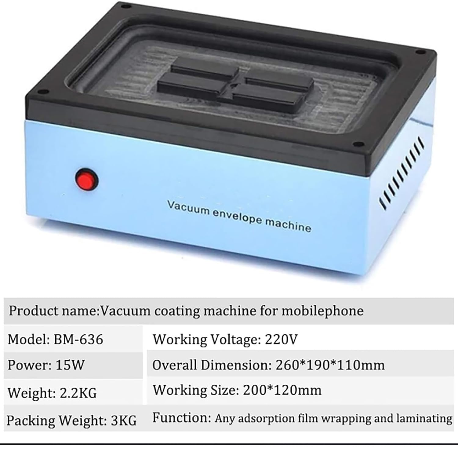 Máquina de recubrimiento al vacío for teléfono móvil, máquina automática de recubrimiento de película for contraportada y protector de pantalla, película de vidrio templado compatible con estuches, es