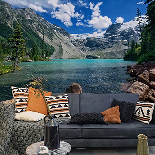 Wallepic Papier peint photo non tissé - Motif montagne de mer - Moderne - Pour salon, chambre à coucher, bureau, couloir - XXL - Multicolore - Abstrait - 90 x 60 cm Cover