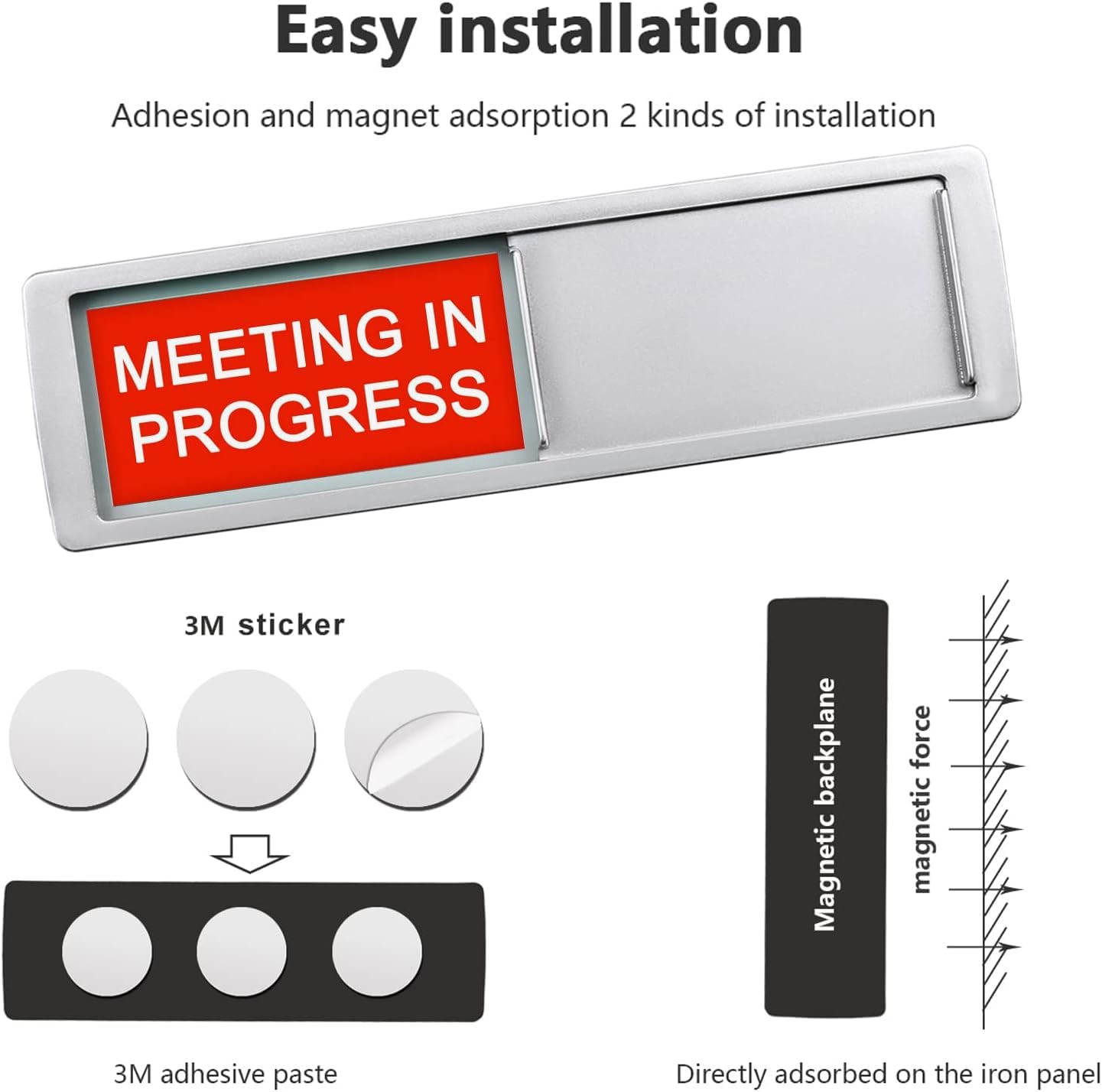 Vacant Occupied Sign,Vacant or Meeting in Progress Privacy Sign for Home Office Hotles Hospital Conference Room,Slider Door sign Tells Whether Room Vacant or Occupied - Image 2
