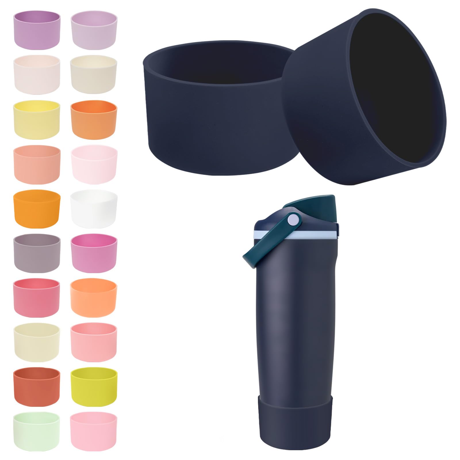 Kaitiaki 2PCS Silicone Boots for Owala 30oz & 40oz FreeSip Sway Bottles & Tumblers – Non-Slip, Scratch-Resistant, Stability Enhancer for Owala Accessories, Available in 18 Colors (Sea Captain) — image 1