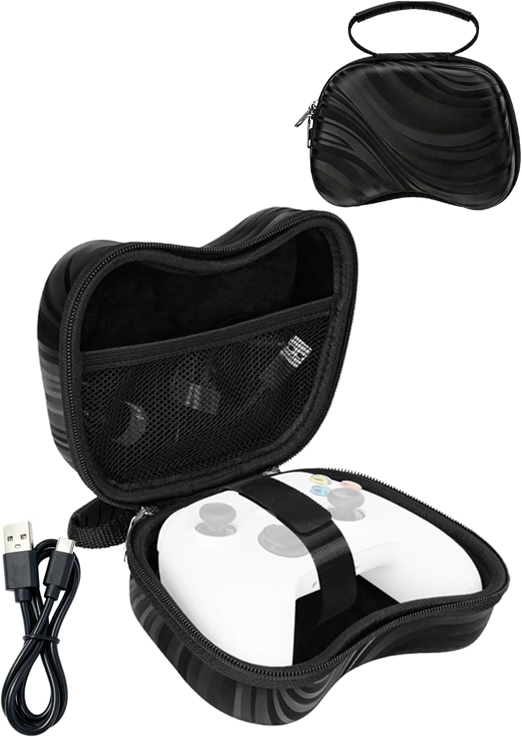 Case for AceGamer Aurora II,PU,Matte Gradient Black,with Charging Cable