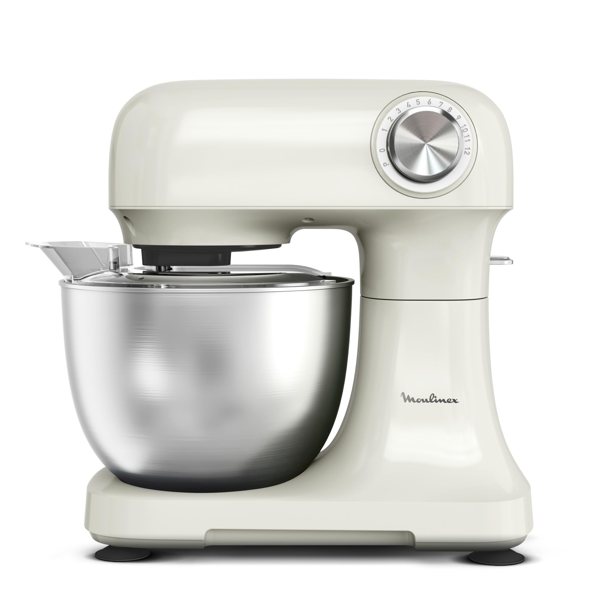 Moulinex, Bake Simple, Robot pâtissier, compact, utilisation facile, Fouet, batteur et crochet petrin, QA141AF0, Beige