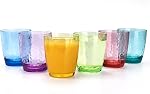 Set of 6 Hammered Style 15-ounce/430ml Acrylic Glasses Plastic Tumbler,BPA Free,Dishwasher Safe (Blue)
