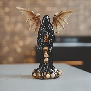 ICE ARMOR Hand Painted 10" H Santa Muerte with Bat Wings Figurine Statue Sculpture Ornament Decoration Home/Room Decor Ideas for Housewarming, Holidays and Birthdays Great Collectible