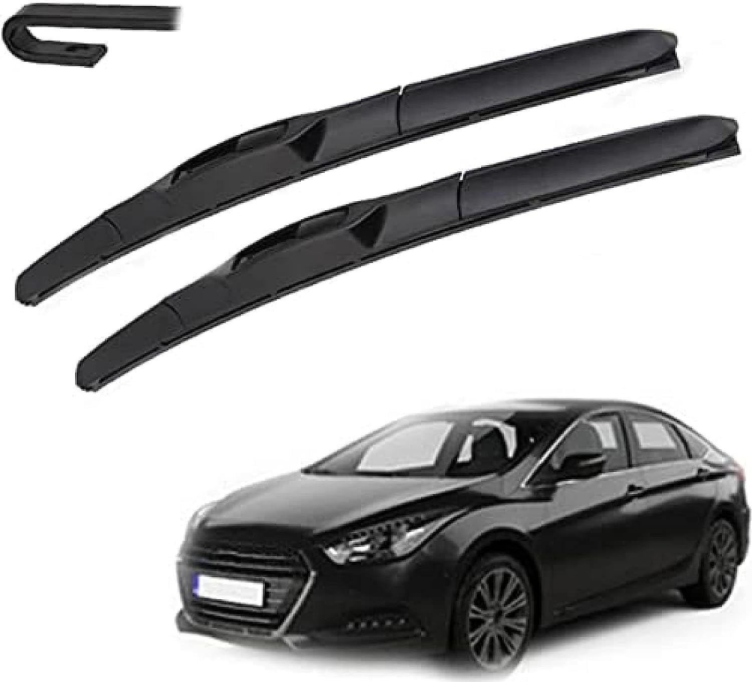 DZTYNKO Car Windscreen Wiper Blades Set for Hyundai I40 2011-2020, Front Window Wipers for Clear Visibility, Replacement Wiper Blades