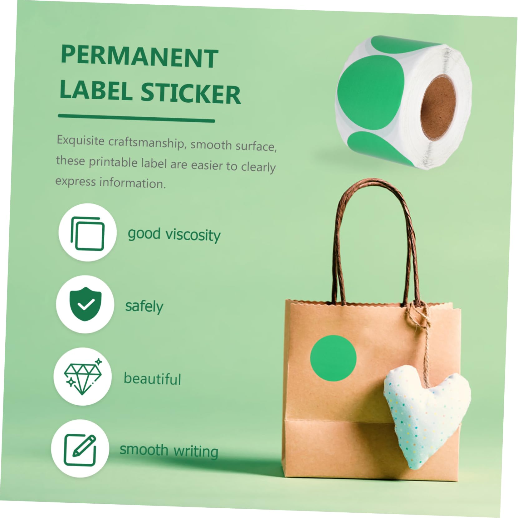 5rouleaux Étiquettes Autocollantes Rondes à Imprimer Labels Thermiques Adhésifs Pour Organisation Et Stockage Étiquettes Blanches Pour Écriture Et Impression