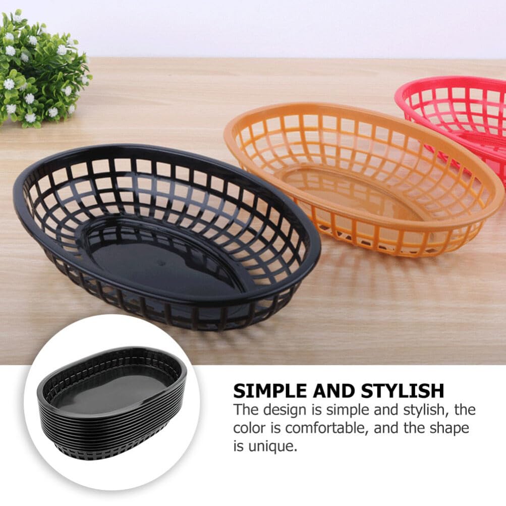 Angoily 36 Pcs French Fries Hamburger Basket Serving Tray Oval Fry Basket Fry Tray Serving Bowls Hot Dogs Plate Snack Upholstery Supplies Fruit Plates Plastic Dessert Plate Halloween