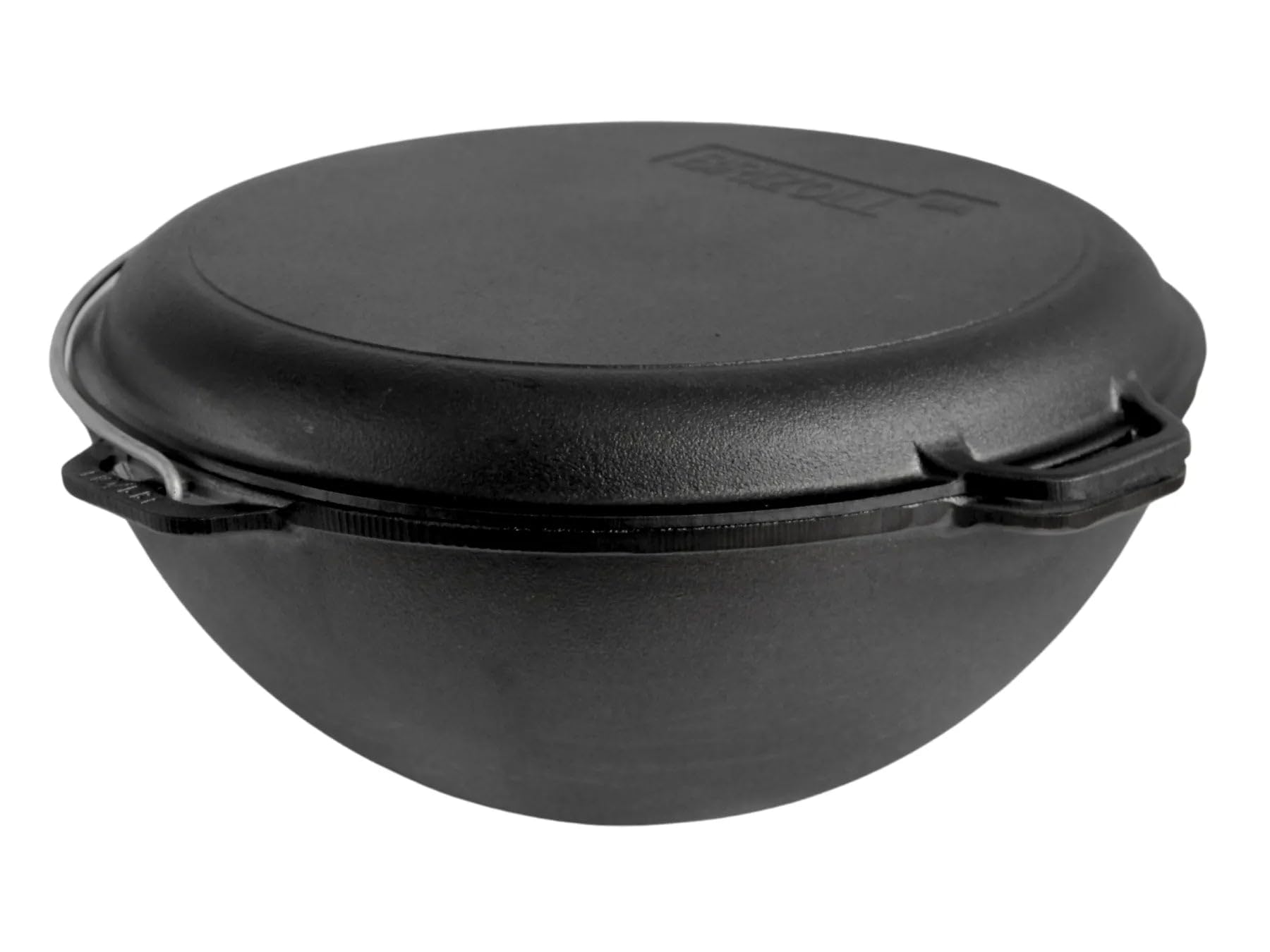 Casserole en fonte polyvalente type Kazan pour cuisson barbecue