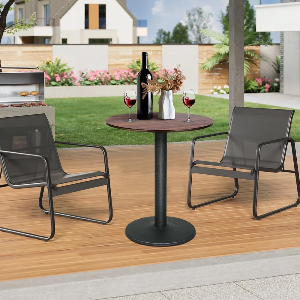 Supfine - Mesa de bar con pie central, mesa de comedor de pie para comedor restaurante Bistro, MDF (color nuez, 60 x 60 x 72 cm)