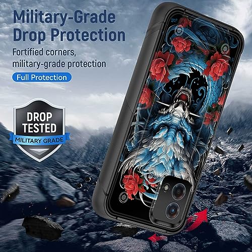 wiaekosef for Moto G Stylus 5G 2023 Case,Heavy Duty Dual Layer Hard PC & Soft Silicone Rugged Bumper Shockproof Protective Case for Motorola Moto G Stylus 5G 2023,Dragon Rose - image 3