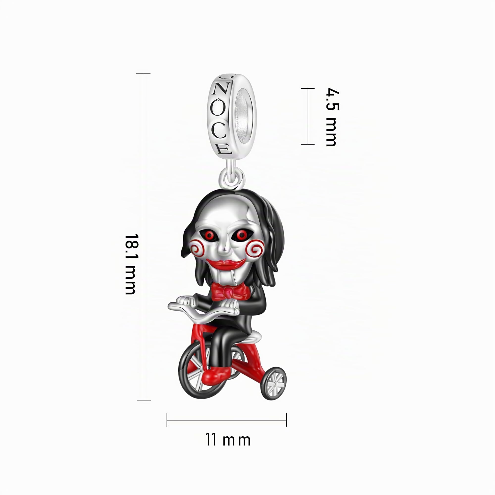 GNOCE Ciondolo con ciondolo Sega pericolosa Gamba mozzata Ciondolo in argento sterling 925 Regalo per ragazze Bambini Adatto a tutti i braccialetti/collane