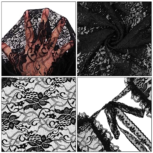 Image of Women Long Sleeve Lace Bolero Shrug Open Front Cropped Cardigan High Neck Sweatshirts