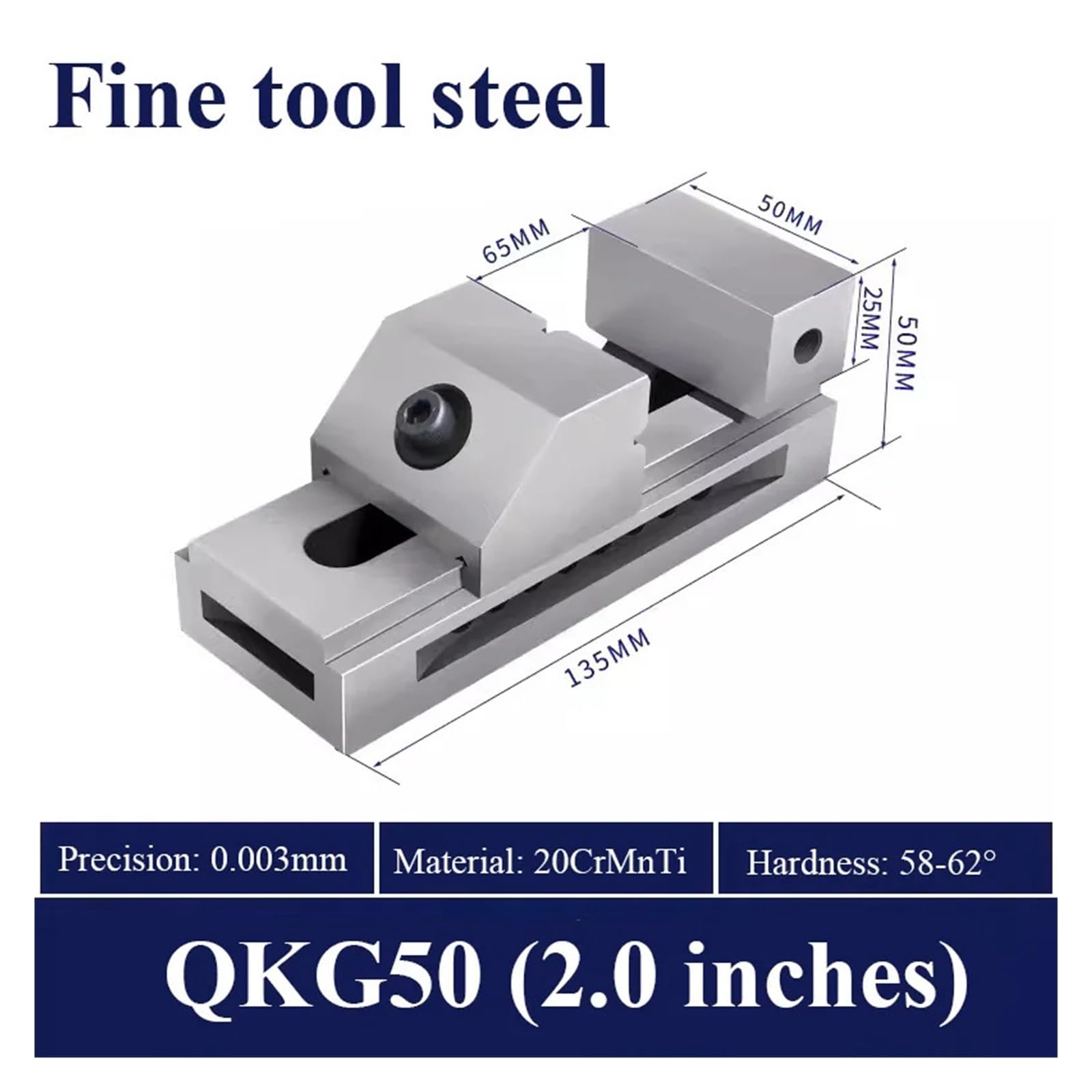 Prensa de Banco de Movimiento rápido de 2 Pulgadas for rectificadora de Superficies, fresadora, máquina EDM QKG50(Fine Tool Steel)