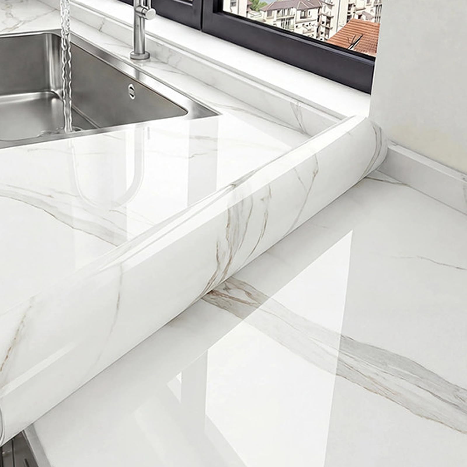 Papel pintado de mármol adhesivo de pared,Papel pintado moderno para mesa,papel pintado efecto mármol adhesivo,revestimiento adhesivo cocina top laminado,papel pintado efecto mármol