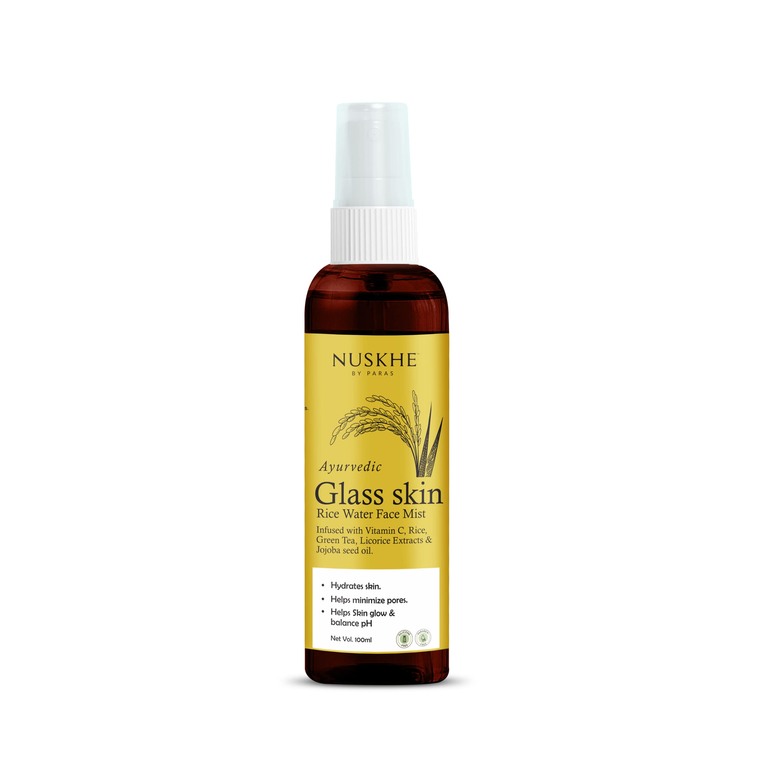 Buy Nuskhe By Paras Ayurvedic Glass Skin Rice Water Face Mist 100 gm