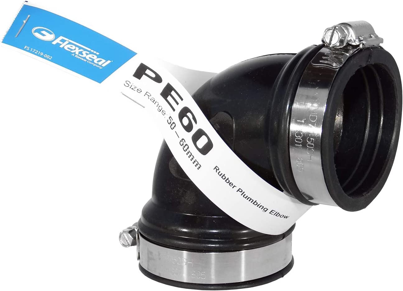 Fernco PE60 Elbow - 50-60mm EPDM Flexible Rubber Boot Plumbing Coupling Pipe Connector…