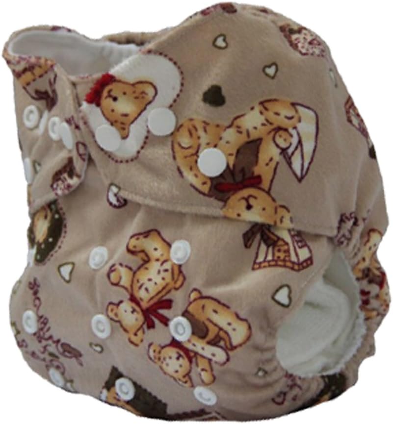 ThreadNanny Reusable Baby Cloth Diapers Velour Washable with Adjustable Snaps Boys 5 pcs Set