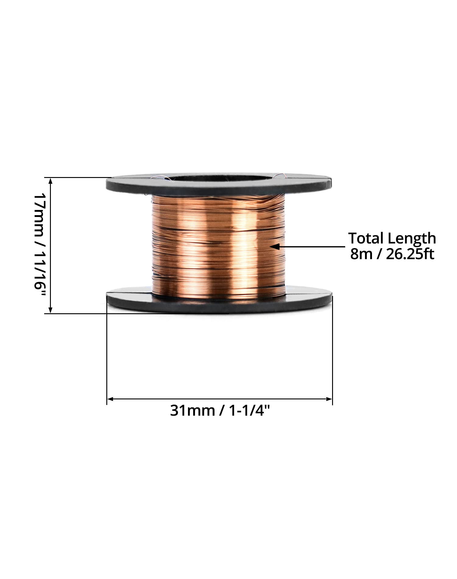 QWORK 25 Piezas Alambre de Cobre Esmaltado 0.1mm 8M Longitud, Alambre Magneto para Conexiones Soldaduras