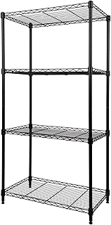 4段 スチールラック ブラック 全体耐荷重200kg 幅60×奥行35×高さ120cm 物の落下を防ぐ設計 収納 メタルラック 棚 ラック シェルフ ステンレス ワイヤーシェルフ おしゃれ どんな空間にもマッチ 組み立てやすい 軽量 頑丈 丈夫 防サビ加工 サビに強い業務用 事務所 リビング キッチン ランドリー 浴室(HKJ-B012A)