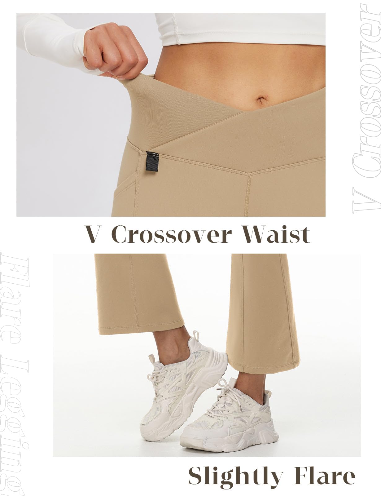 BALEAF Pantaloni da yoga da donna, in pile termico, foderati, a vita alta, a croce, pantaloni da jogging a gamba larga, pantaloni jazz, pantaloni rilassanti
