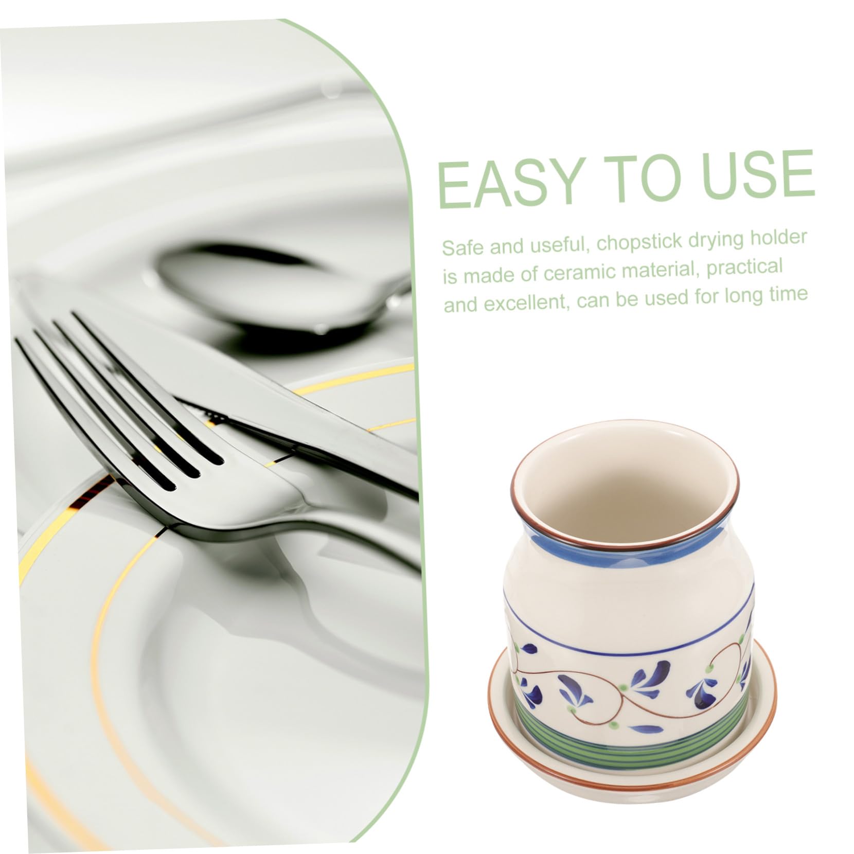 Soporte Cerámico para Secar Cubiertos y Palillos Escurridor Multifuncional para Cocina Doméstica y Hotel Diseño Delicado y Resistente Almacenamiento Práctico para Utensilios de