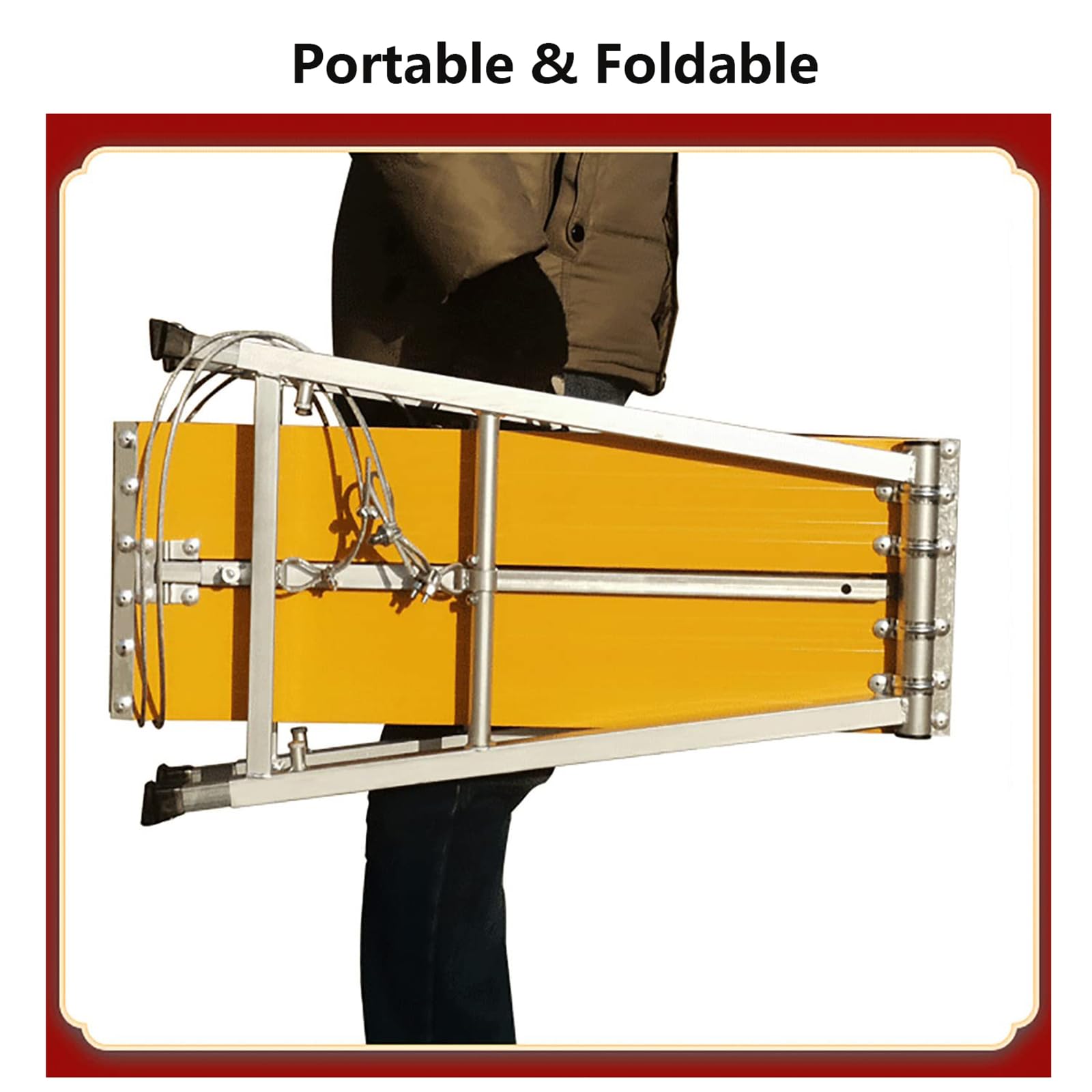 Plataforma de Trabajo Plegable portátil, Equipo de andamio de Altura Ajustable, Escalera de Mano Multiusos Banco de Trabajo para Paneles de Yeso, Carga máxima de 400 kg ()