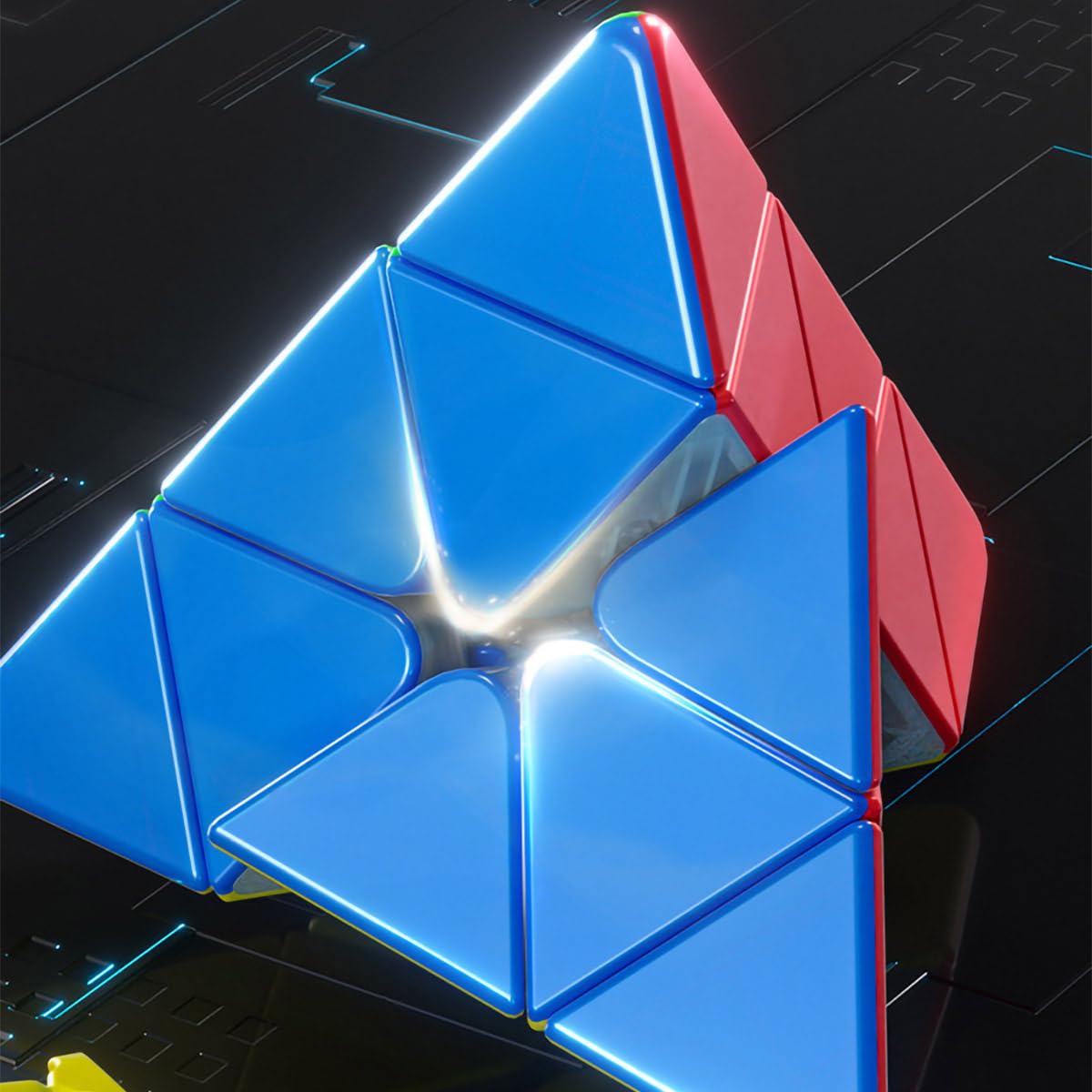 Oostifun Moyu MoFang JiaoShi Meilong Pyraminx M V2 3x3x3 Triangle Four-axis Tetrahedron Cube With Tripod and Bag - Image 4