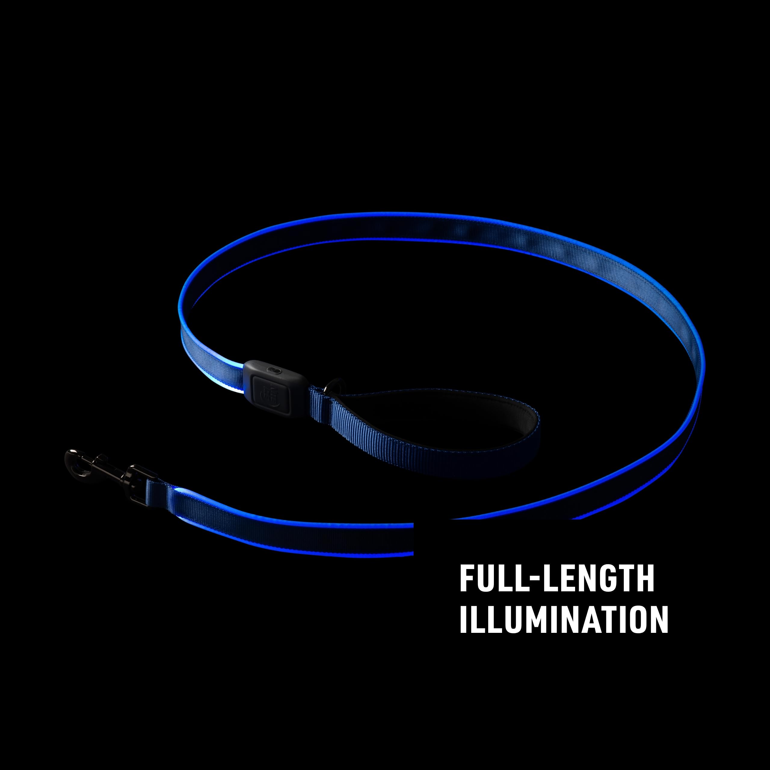 Nite Ize NiteDog Wiederaufladbare LED-Leine, wiederaufladbar, LED-Licht, Hundeleine mit gepolstertem Griff, Zubehör für Spaziergänge und Laufen, 1,5 m, Blau