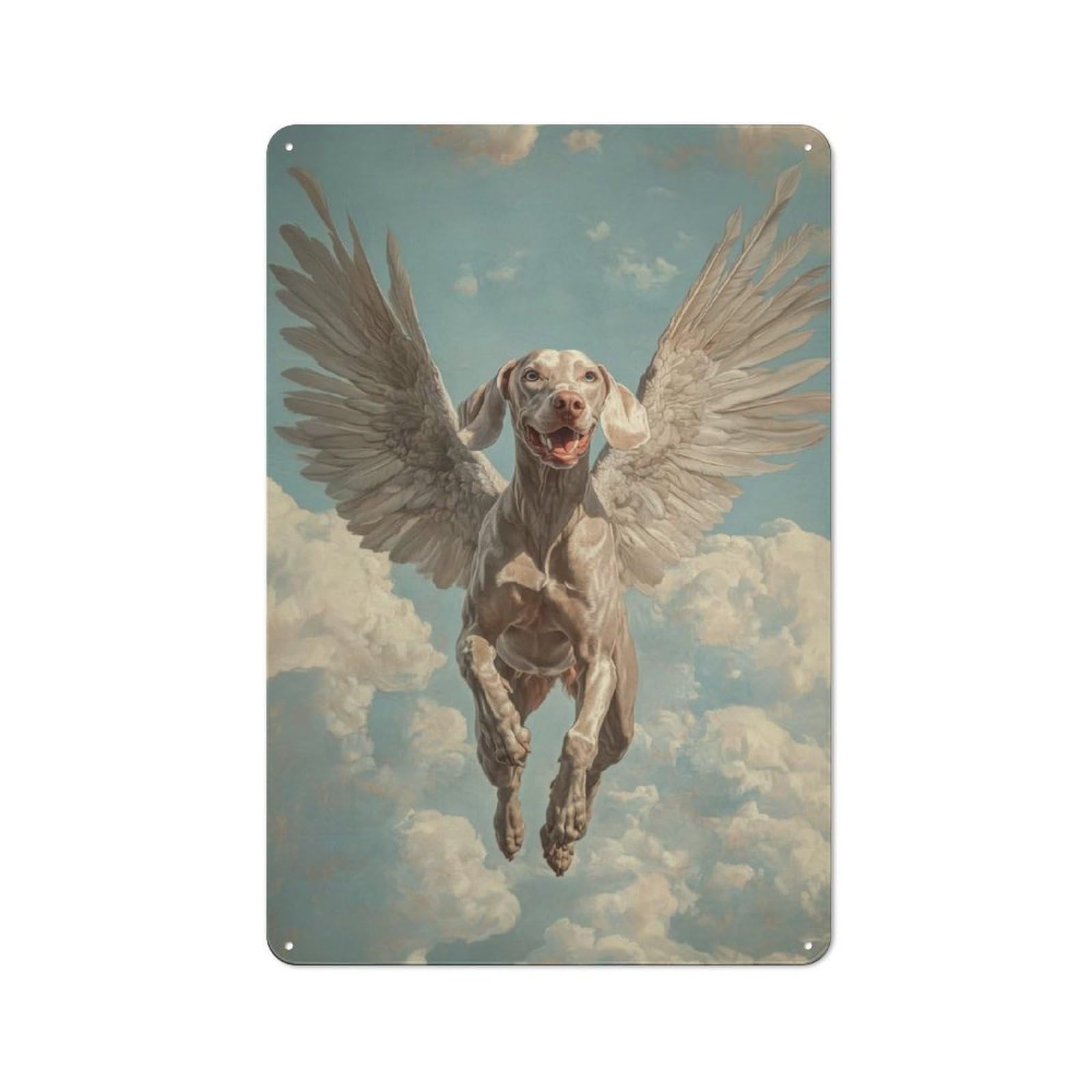 Junmoney Weimaraner Angel Pet Loss Remembrance Art D Og With Wings Printed Metal Sign 30X20cm For Café Or Restaurant, New-Space Wall Decor For Café Owners And Decorators