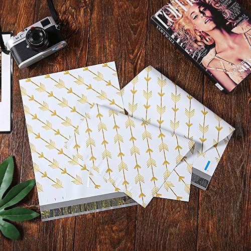 Buste per Spedizione di Plastica 100pcs Golden Courier Bags Impermeabile Spedizione in possesso di spedizione Postal Express Bag Busta busta 10x13 pollici 47