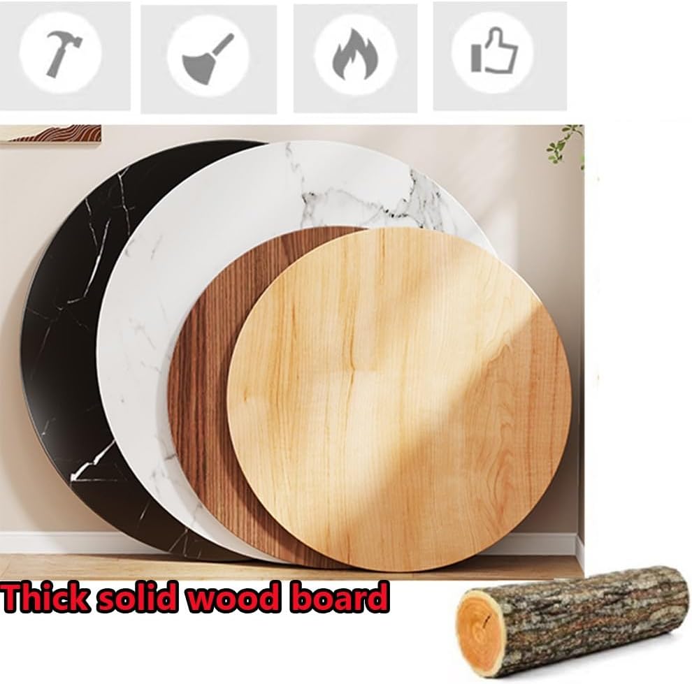 Wood Round Table Top, Dining Table Replacement Top 16" 20" 30" 40" Portable Circle Desktop Surface Extender for Indoor Outdoor Garden Coffee(Teak,40cm(16"))