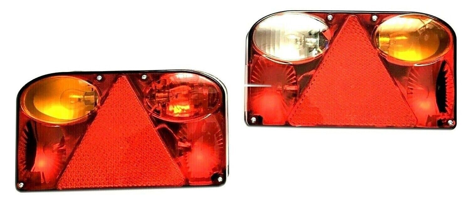 Kit de iluminación LED para remolque 12V/24V – 2 luces traseras LED, luces matrícula, reflectores y cable 13 pines – Homologación E9
