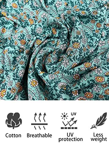 CheChury Kimono Cardigans for Women Bohemian Tops Beach Coverups Floral Print 3/4 Sleeve Kimono Swimsuit Cover Up Beachwear Shawl Casual Blouse Top Boho Summer Ladies Cardigan,Green,XL - Image 6