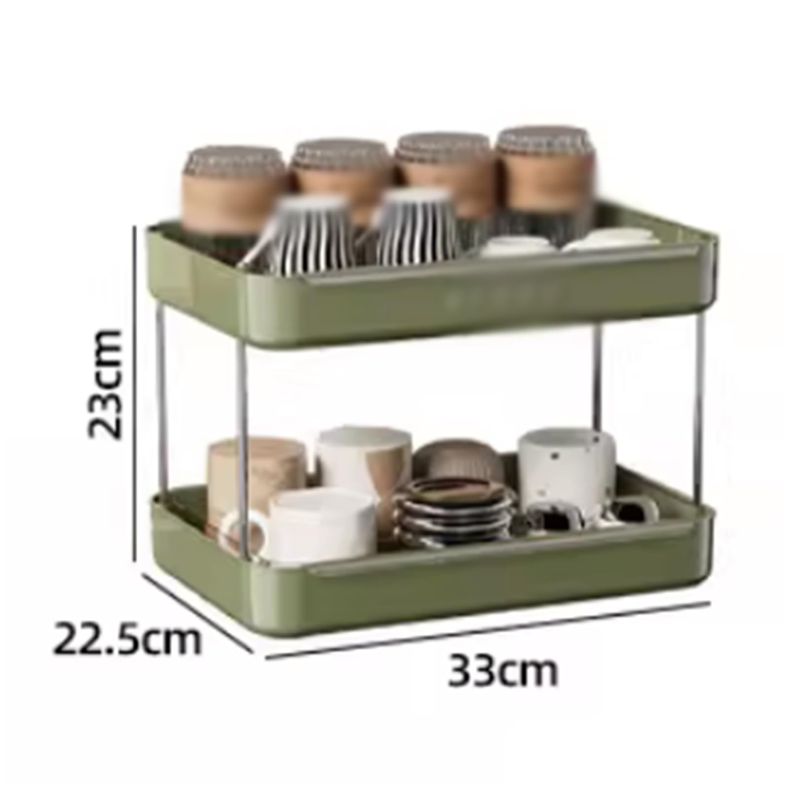 CFY652 in-Vehicle Cup Storage Rack Household Drainage Cabinet Neat Water Cups Adjustment(Green)