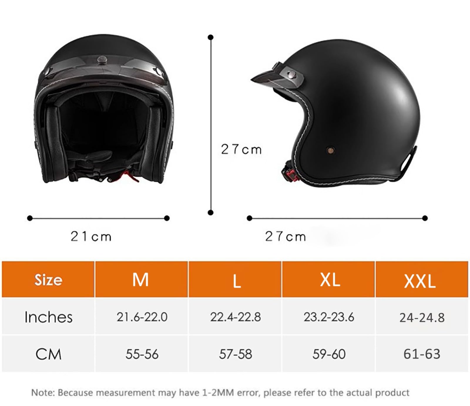 Casque De Moto Jet, Casque Vintage pour Cruiser, Scooter Et Cyclomoteur, Homologué ECE 22.06, pour Hommes Et Femmes