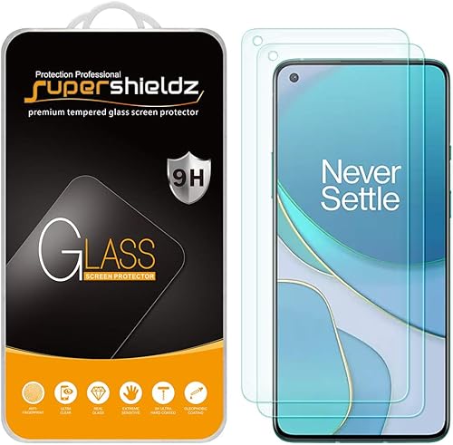 Miniatura 1 de Supershieldz Protector de pantalla de vidrio templado diseñado para OnePlus 8T 5G y OnePlus 8T+ / Plus 5G, 0.013 in, antiarañazos, sin burbujas