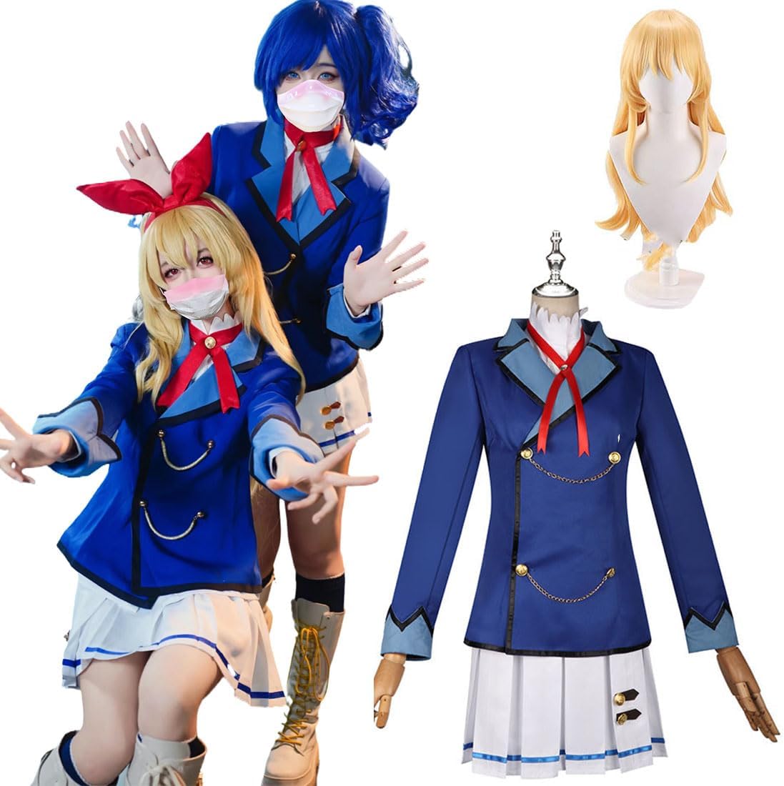 アイカツ！いちごコスプレウィッグ付きL size cosplay Amazon.co.jp: 【Sanjucos】 アイカツ スターライト学園制服