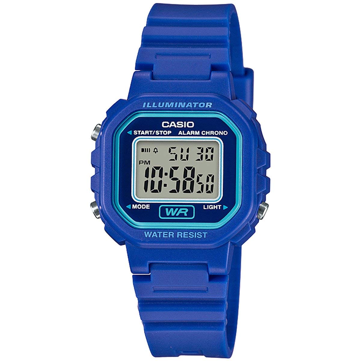 Casiowomens La 20wh 2acf Classic Digital Display Quartz Blue Watch
