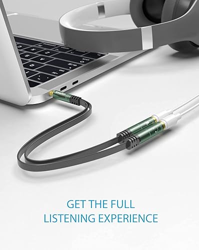 Miniatura 7 de KINGTOP Cable divisor de micrófono de audio en Y de 0.138 in  Adaptador de micrófono para auriculares  Compatible con auriculares para juegos, PS4,