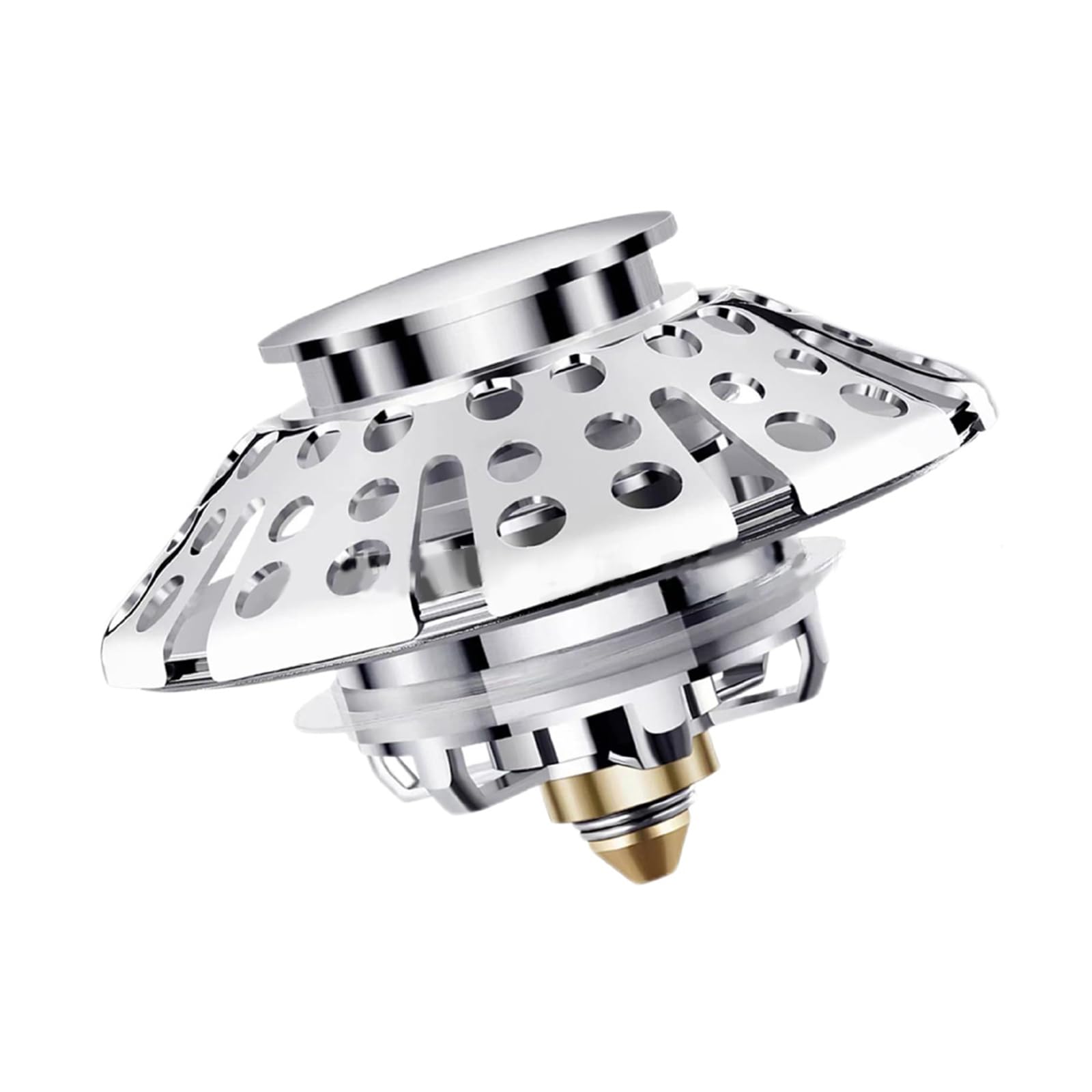 Bath Drain Plug with Integrated Hair Catcher Multifunction Bathtubs Hair Catcher & Drain Stopper for Standard Bathtubs Size