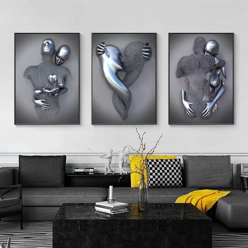 Miniatura 3 de ZMURED 3 piezas de arte de pared para decoración de pared, estatua, arte moderno, lienzo de pintura, arte de pared grande para decoración de baño y