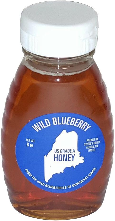 Wild Maine Blueberry Honey - 8 oz (1 Pack)