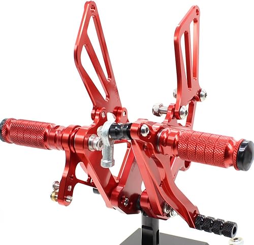 Miniatura 8 de Krace Juego de estriberas para motocicleta, reposapiés, pedales de cambio de freno, totalmente ajustables, apto para Kawasaki Ninja ZX6R ZX9R Gris