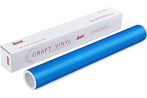 ANT Blue 24" x 30ft Shimmer Glitter Vinyl Roll: Premium Adhesive Craft...
