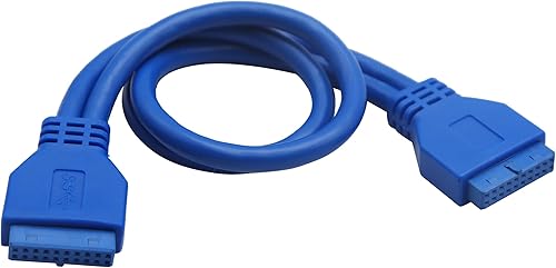 Miniatura 5 de AAOTOKK Cable USB 3.0 para cabecera de placa base de alta velocidad de 20 pines hembra a hembra adaptador de cabezal de placa base Cable extensor