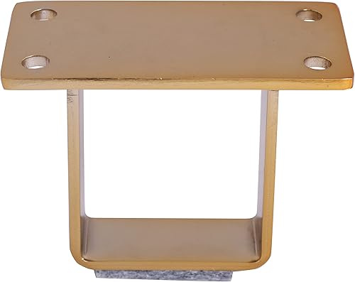 Miniatura 2 de 4 x 2 12 pulgadas, mini patas en forma de U, patas de mesa modernas de resistencia industrial, patas de gabinete en forma de U, juego de 4 (oro