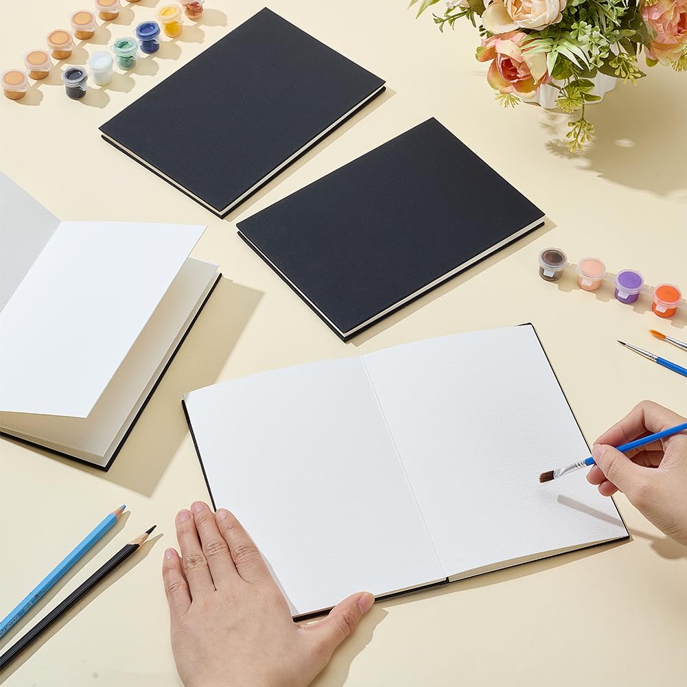 WEBEEDY 2 Pcs Akkordeon-Skizzenbuch Aquarell Hardback Concertina Falten Papier Reise Journal Skizzenbuch für Malerei Kunst Kreationen Graduation Geschenk, 300 GSM, 19x13 cm