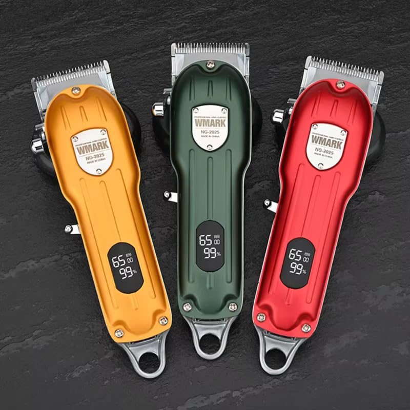 Image of WMARK NG-2025B Salon Series Professional Metal Body Cordless Hair Clipper Digital Display 6500 RPM Powerful rotary Motor High Carbon steel 6 Guide Comb Taper Lever Adjustment Runtime: 240 min, Model 1