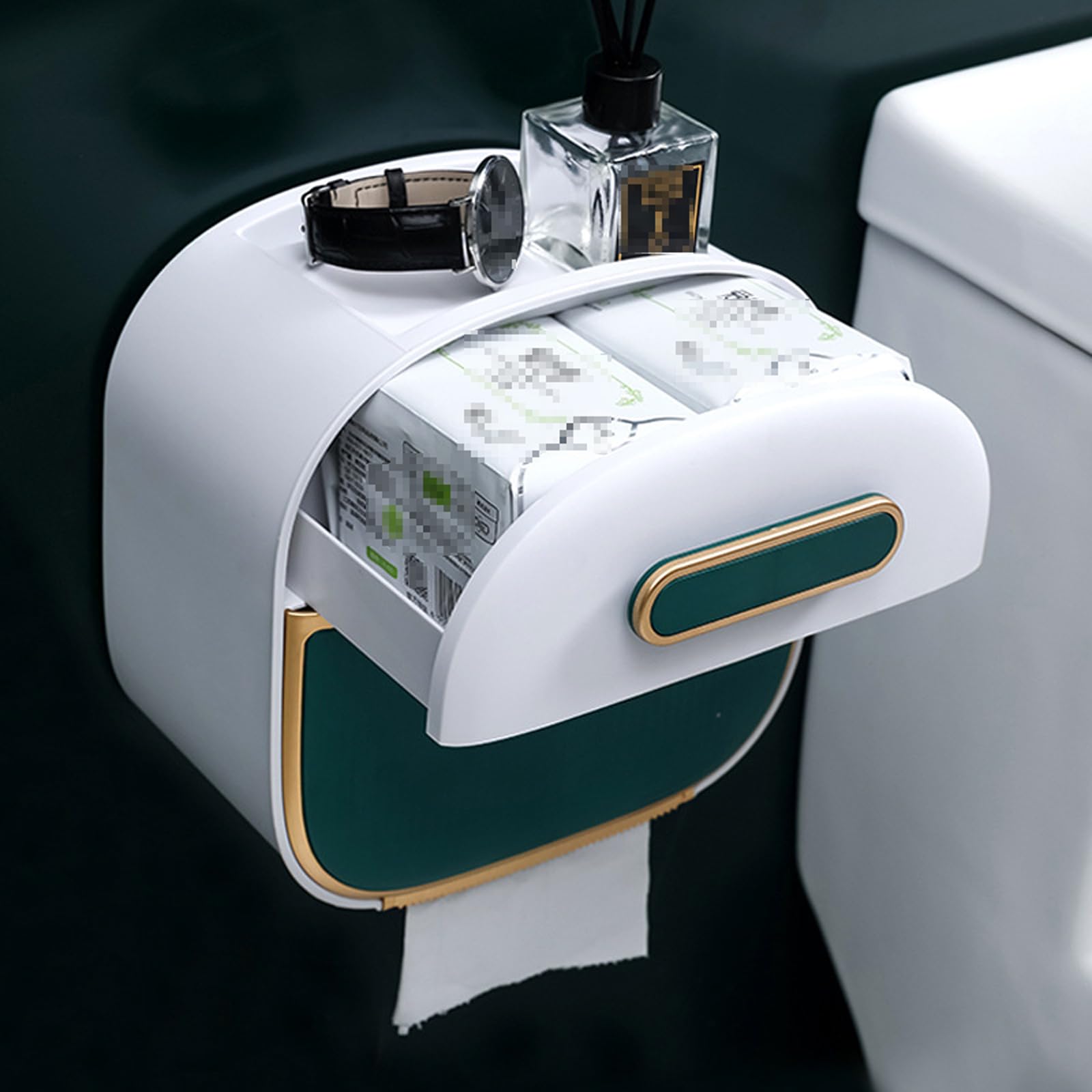 Distributore di Asciugamani di Carta Multifunzionale da Parete Commerciale con cassetto – Scatola di fazzoletti Creativa per bagni Domestici e aziendali – Porta Asciugamani Bianco